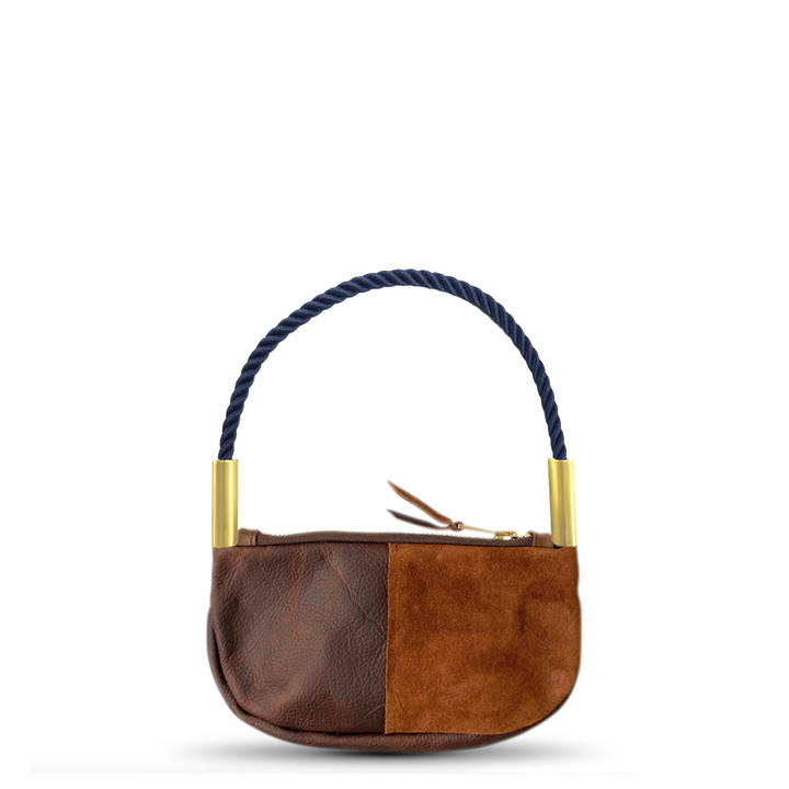 Zip Crossbody in Brown Leather