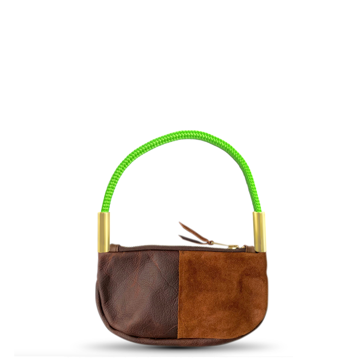 Zip Crossbody in Brown Leather