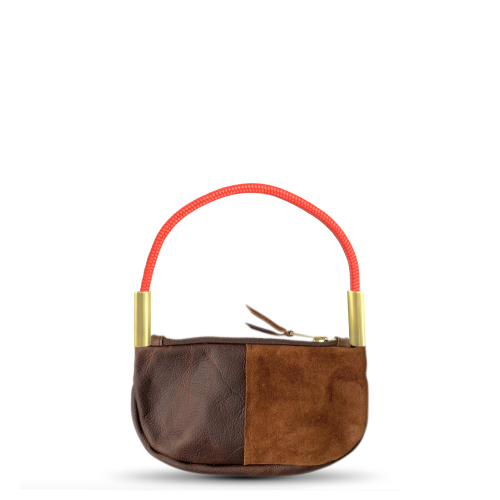 Zip Crossbody in Brown Leather