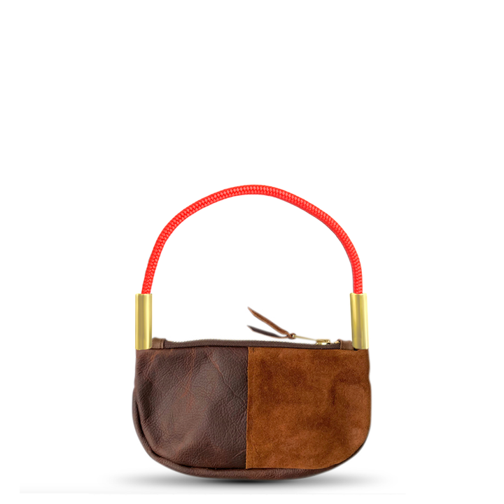 Zip Crossbody in Brown Leather