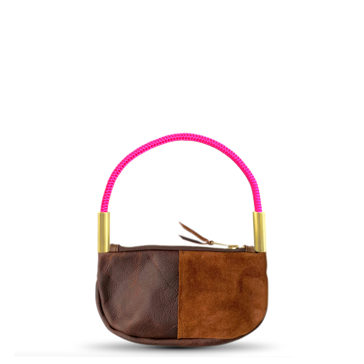 Zip Crossbody in Brown Leather