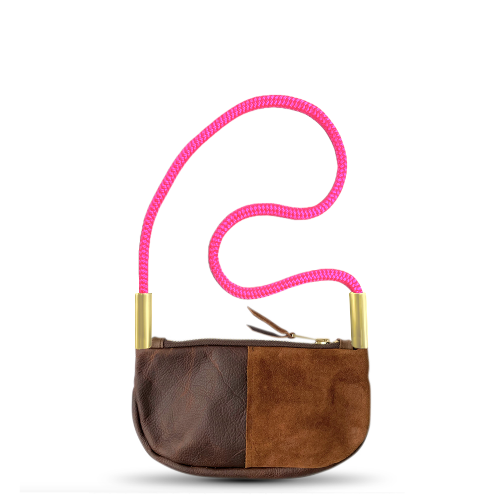 Zip Crossbody in Brown Leather