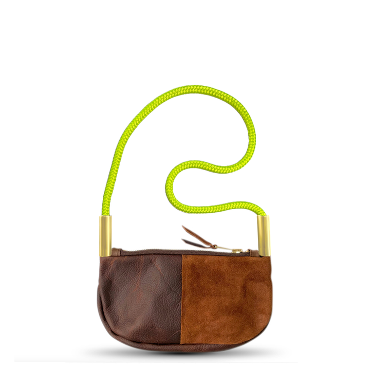 Zip Crossbody in Brown Leather