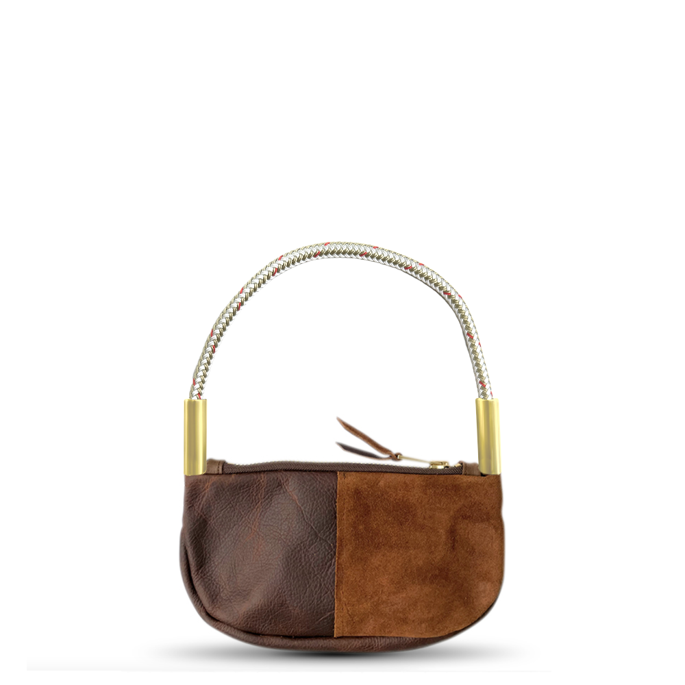 Zip Crossbody in Brown Leather