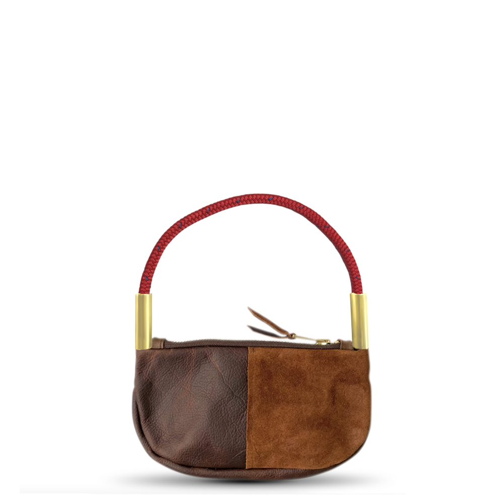 Zip Crossbody in Brown Leather