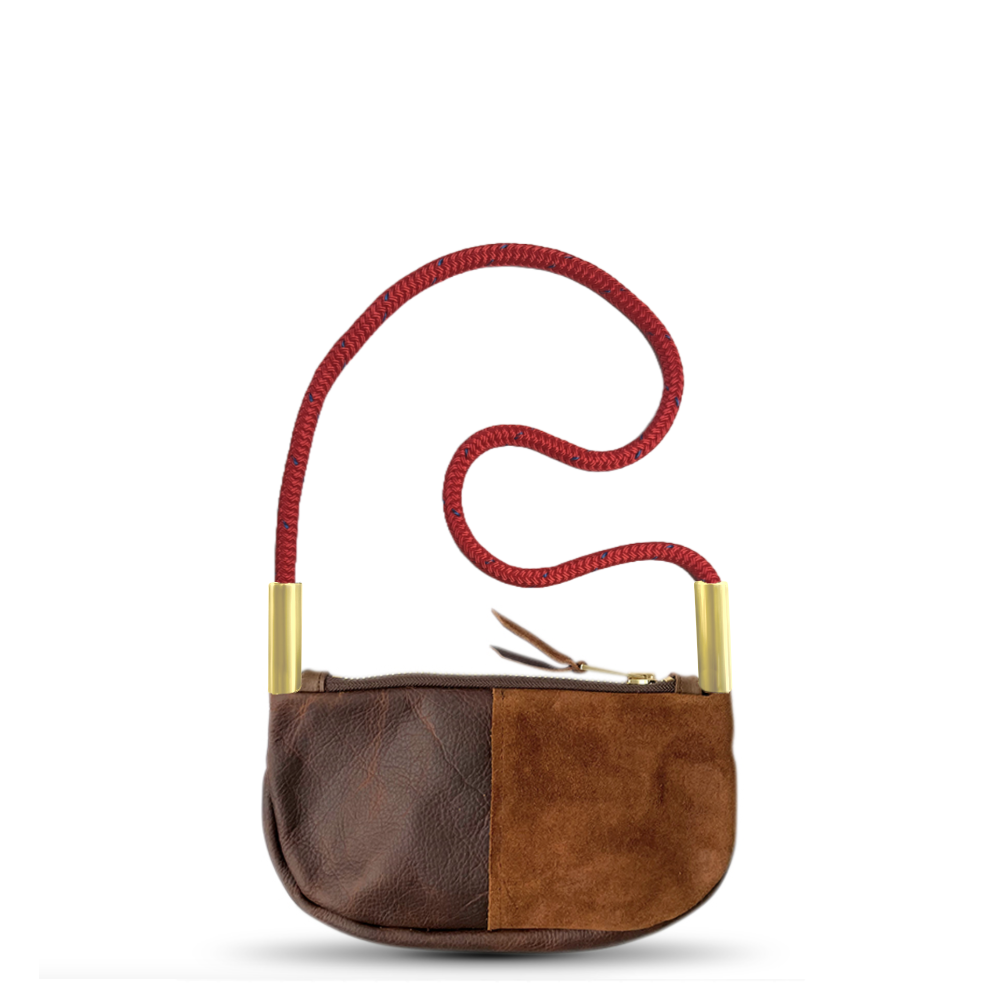 Zip Crossbody in Brown Leather