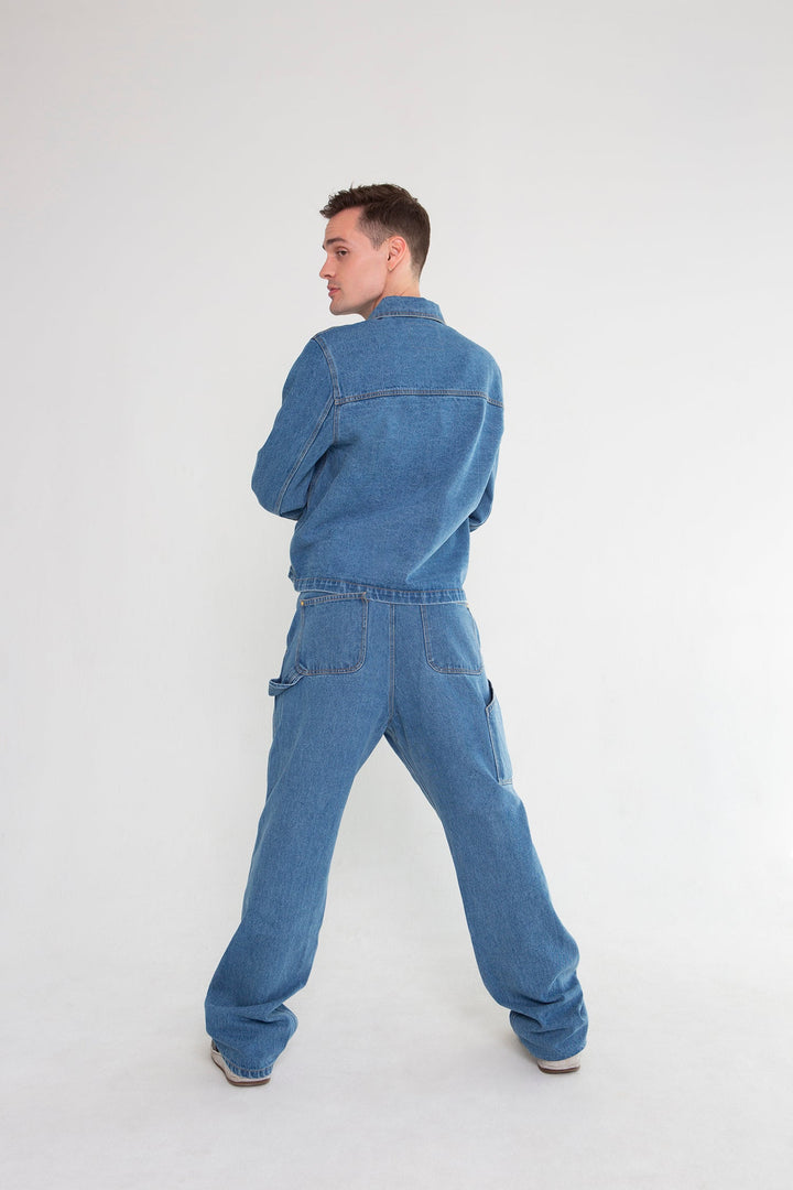 Blue Denim Double Knee Work Pants