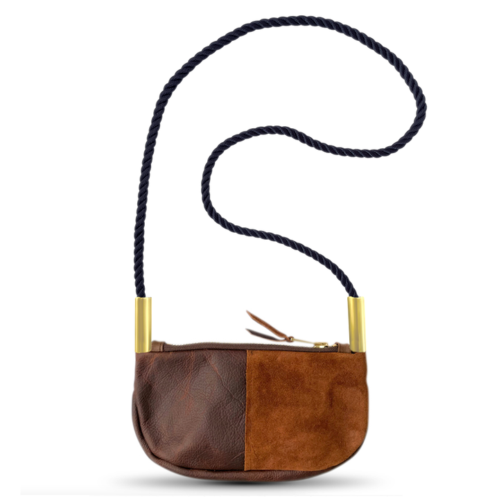 Zip Crossbody in Brown Leather