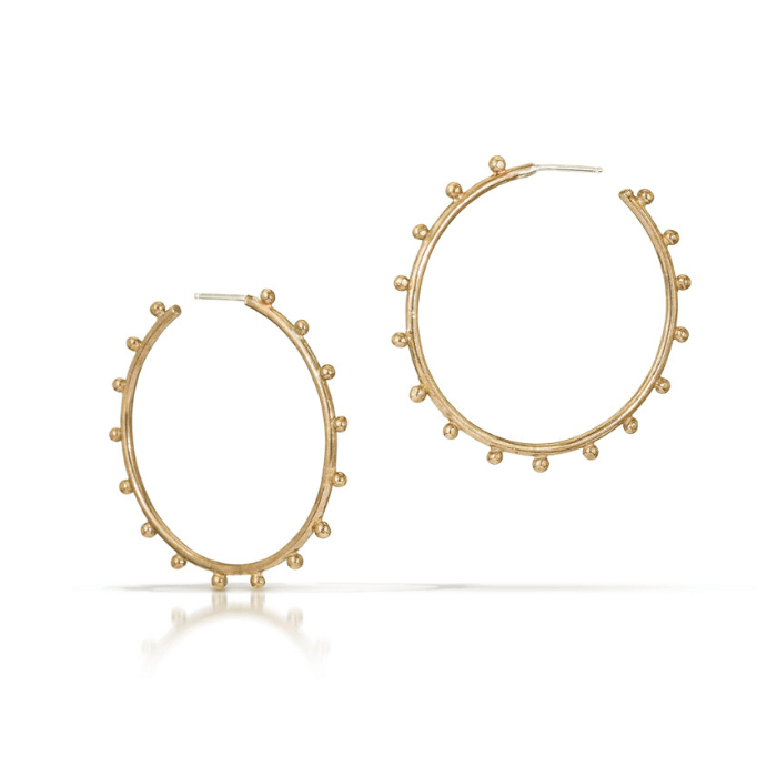 Bronze Studded Hoops