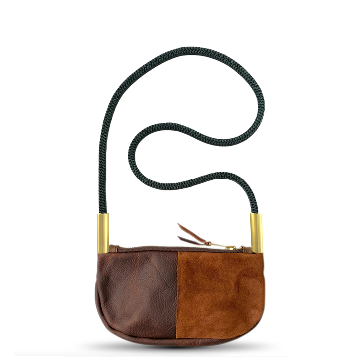 Zip Crossbody in Brown Leather