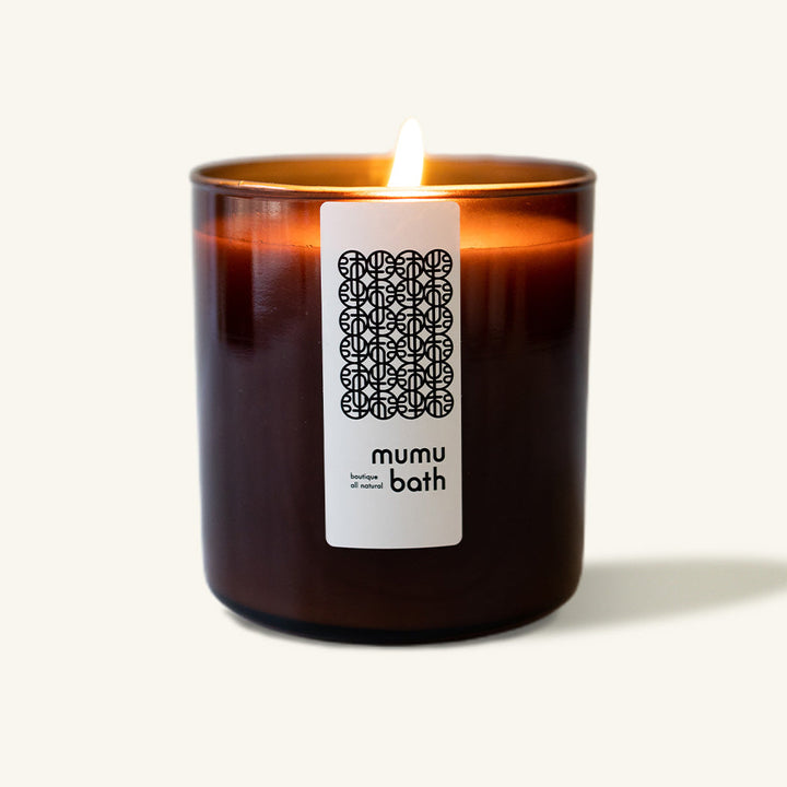 Luxe Natural Scented Candle in Amber Jar