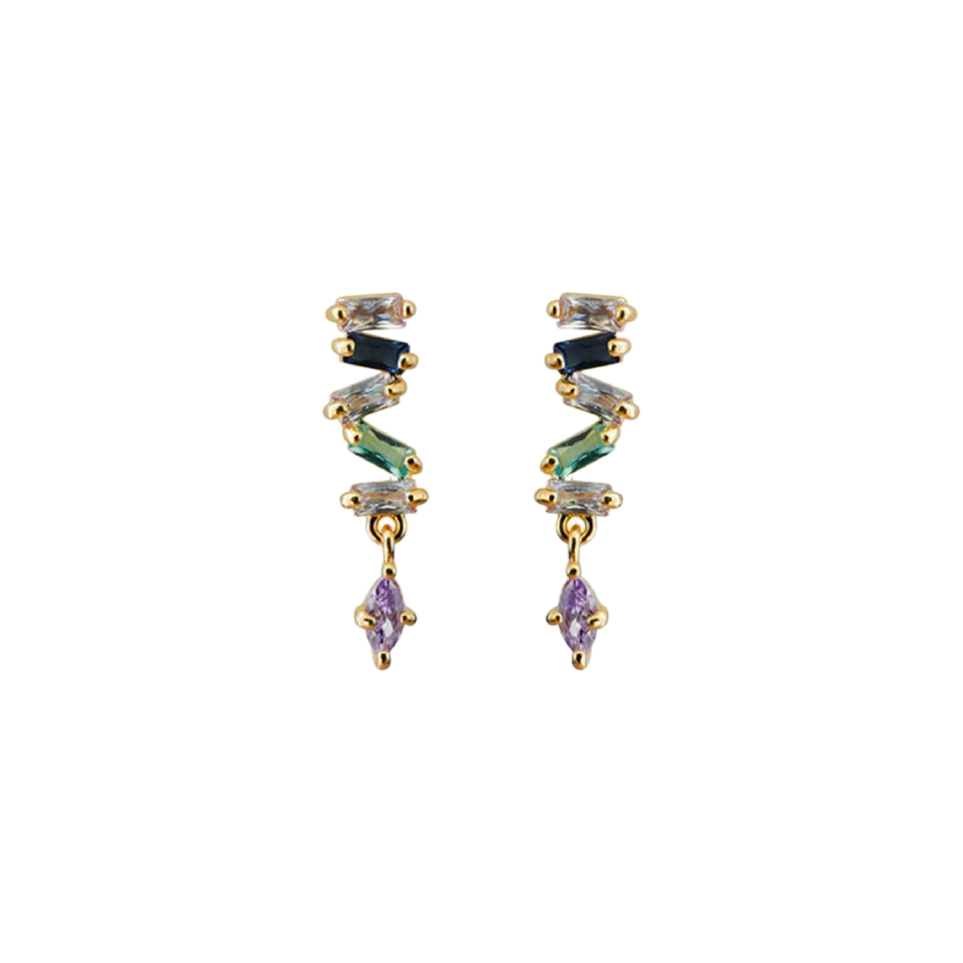 Serpent Tail Gem Earrings