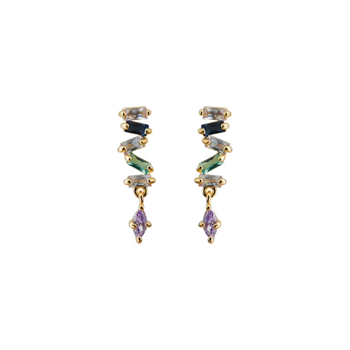 Serpent Tail Gem Earrings