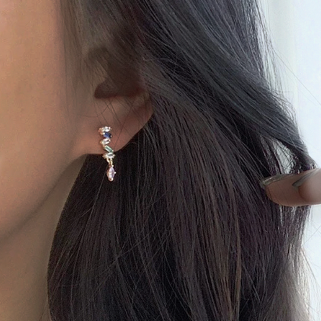 Serpent Tail Gem Earrings