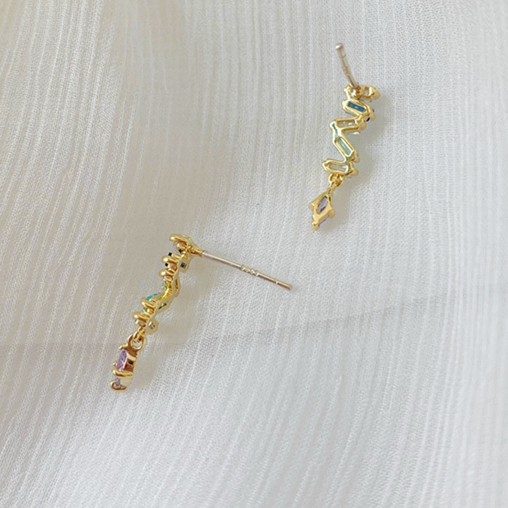 Serpent Tail Gem Earrings