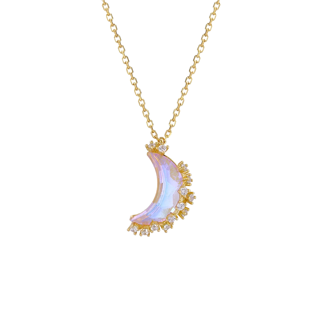 Moonstone Crescent Necklace