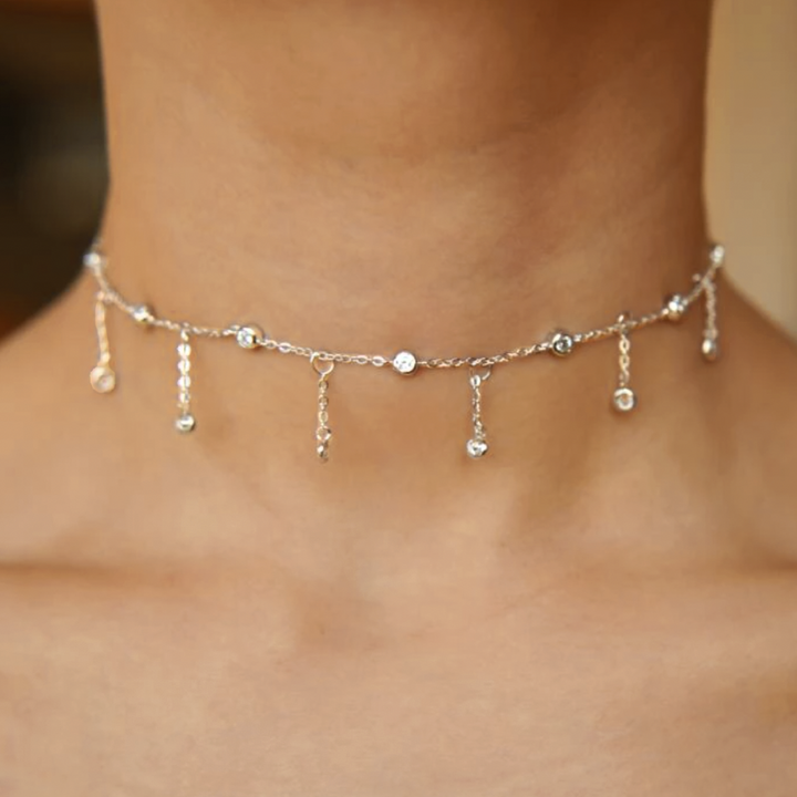 Lunar Drop Choker Necklace