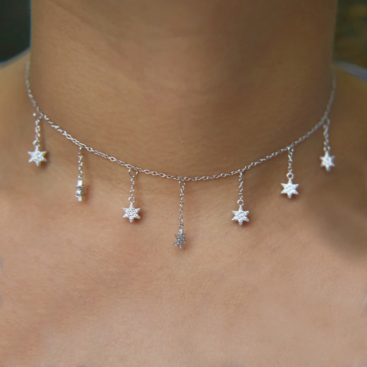 Stellar Drop Choker Necklace