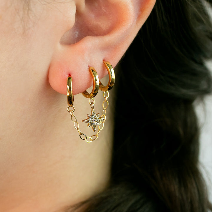 Draped Locking Huggie Earring