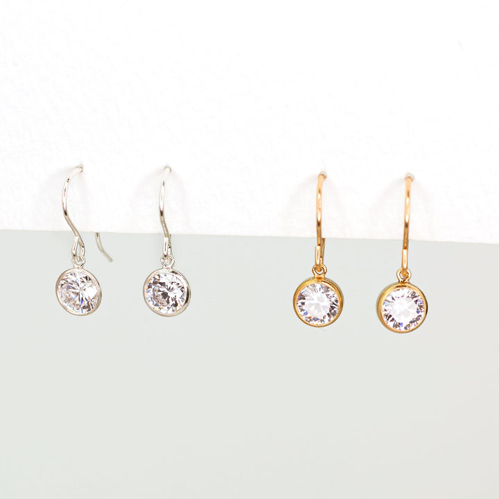 Collette Solitaire Drop Earrings