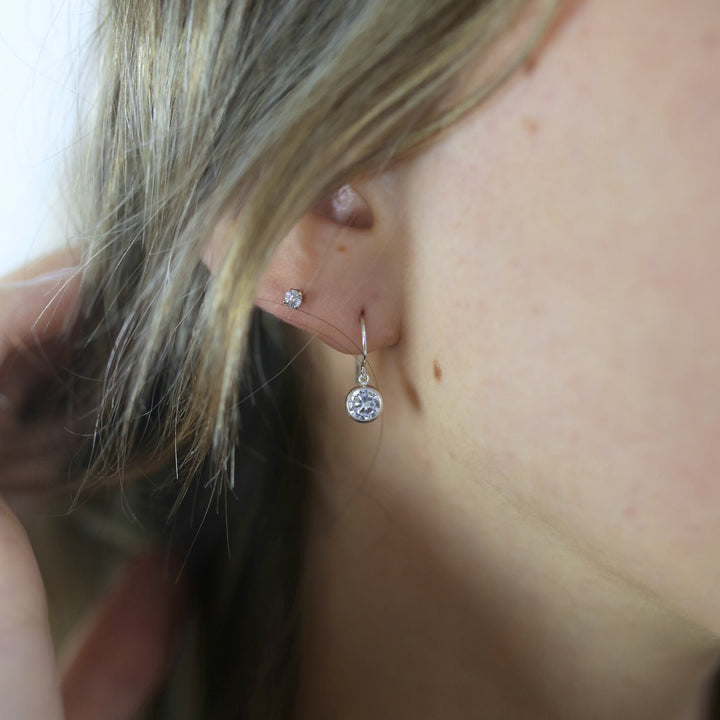 Collette Solitaire Drop Earrings