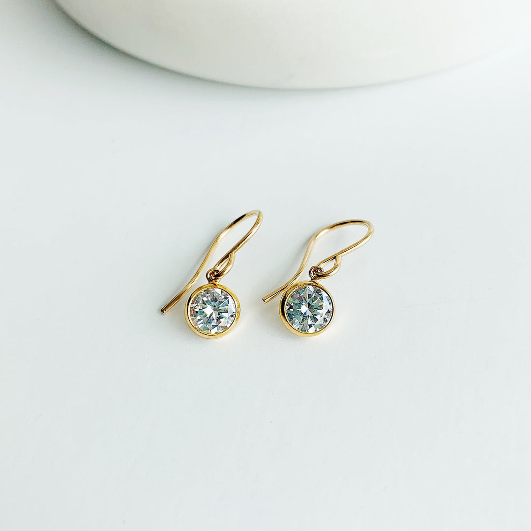 Collette Solitaire Drop Earrings