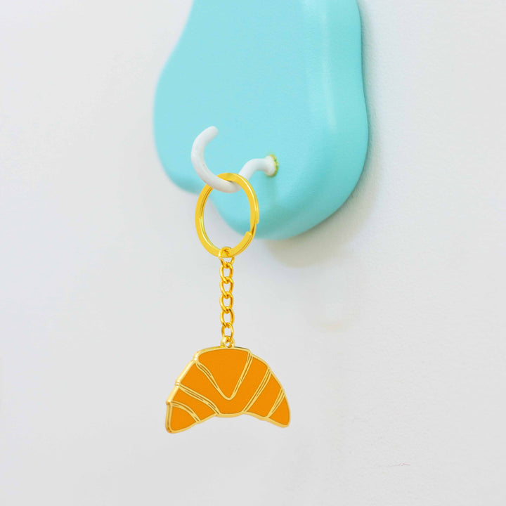 Croissant Enamel Keychain