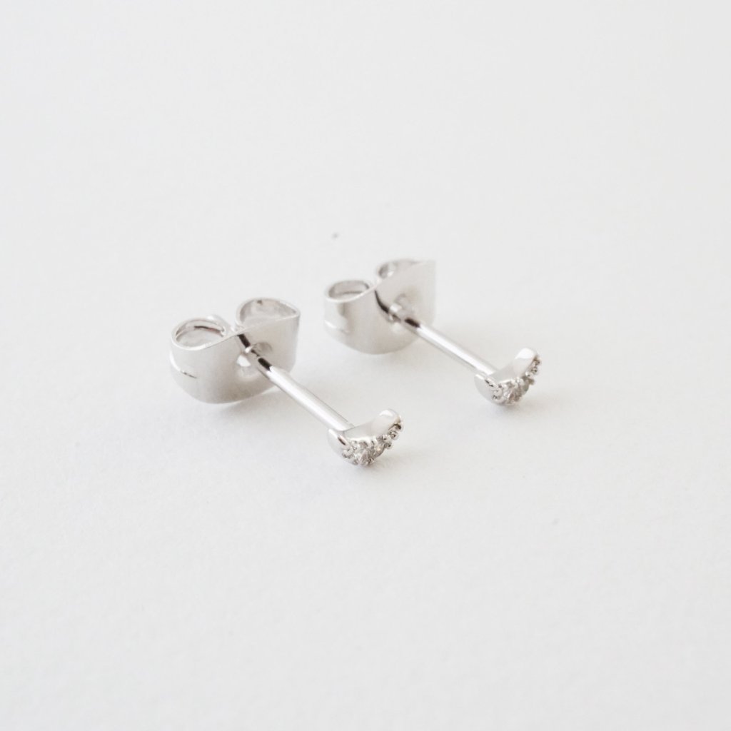 Mini Moon Crystal Stud Earrings