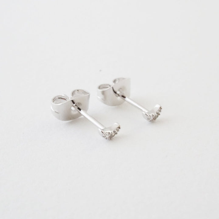 Mini Moon Crystal Stud Earrings