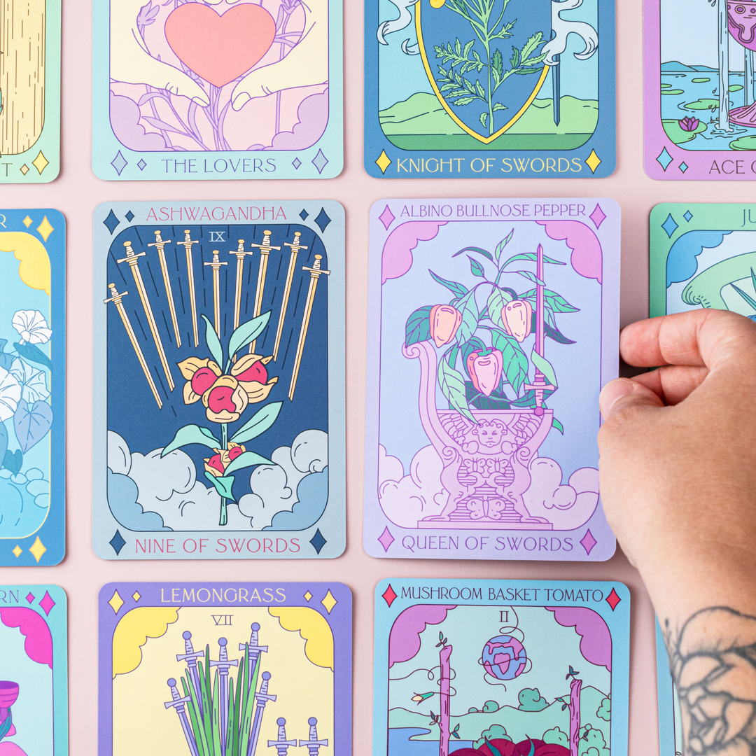 Botanical Tarot Deck + Guidebook by: Sow the Magic