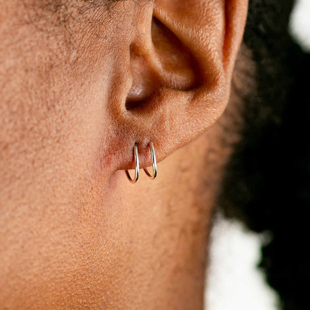 Tiny Twist Double Huggie Earrings