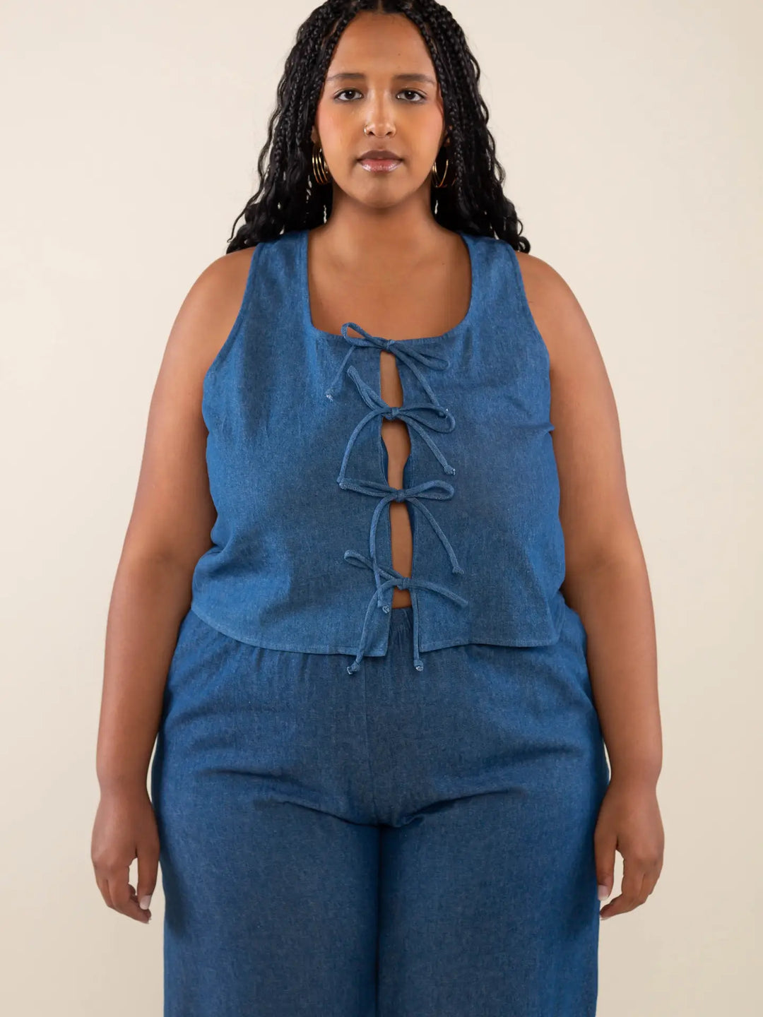 Denim Tie Top (plus size only!)