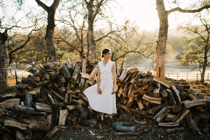 Xena Dress in Oat Linen