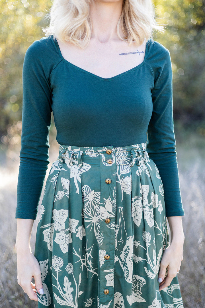 Trices Skirt in Emerald Woodland Wonder