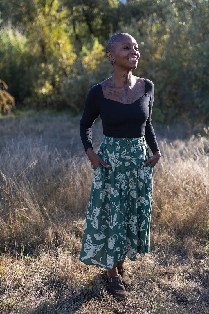 Trices Skirt in Emerald Woodland Wonder