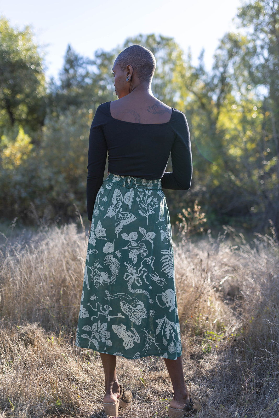 Trices Skirt in Emerald Woodland Wonder