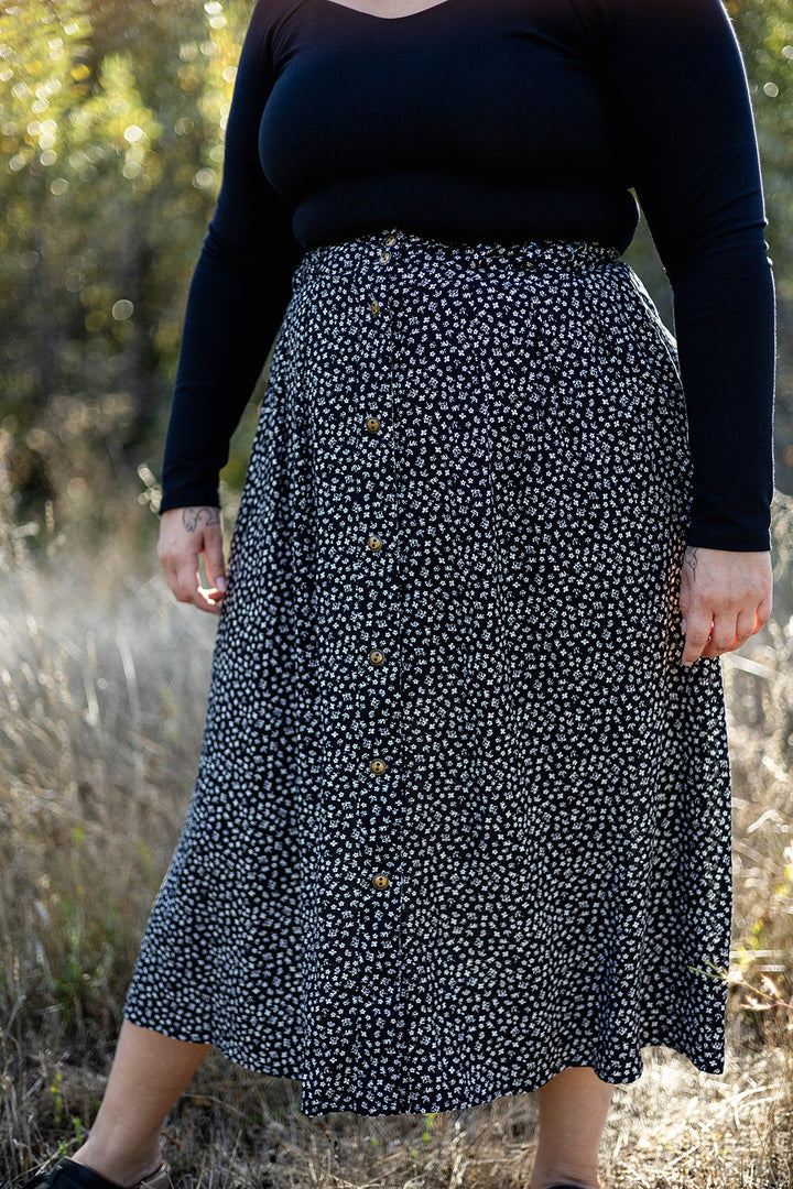 Trices Skirt in Black Floral