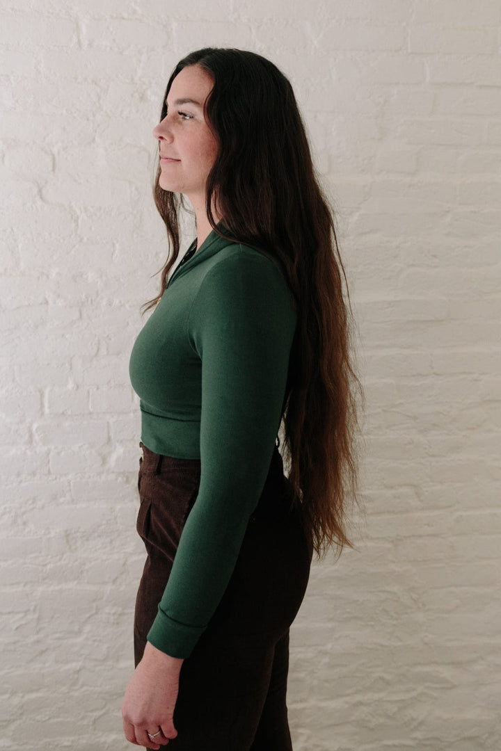 Cropped Hoodie In Emerald Green