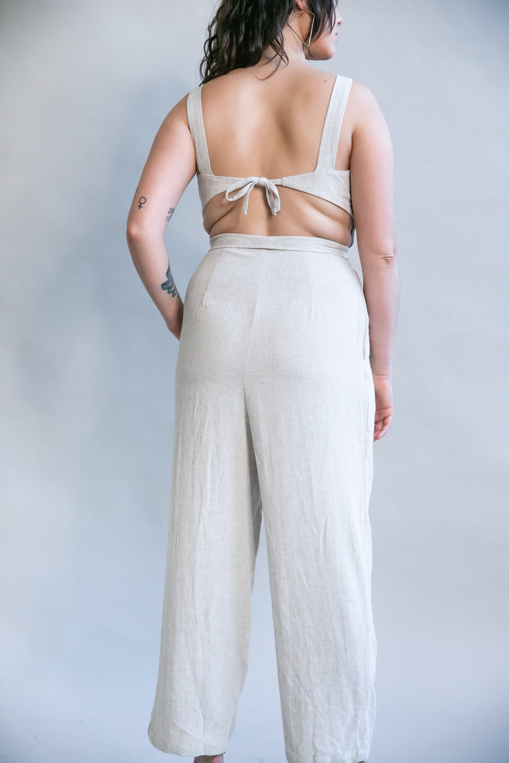 Liberty Jumpsuit in Oat Linen