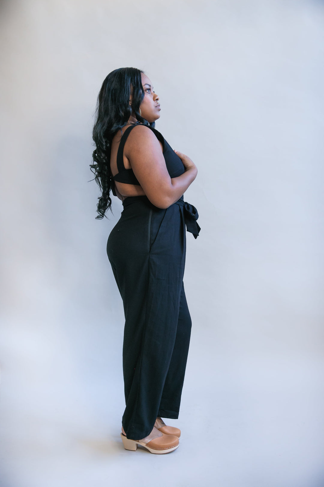 Liberty Jumpsuit in Black Linen