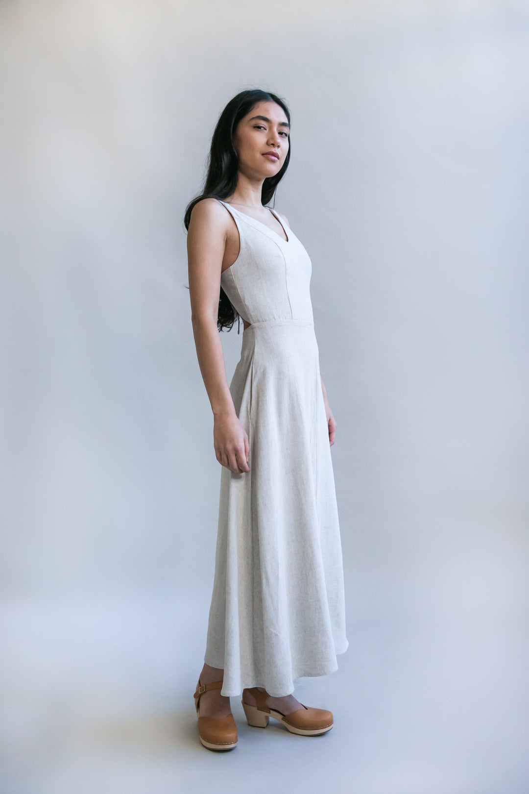 Meadow Dress in Oat Straw Linen