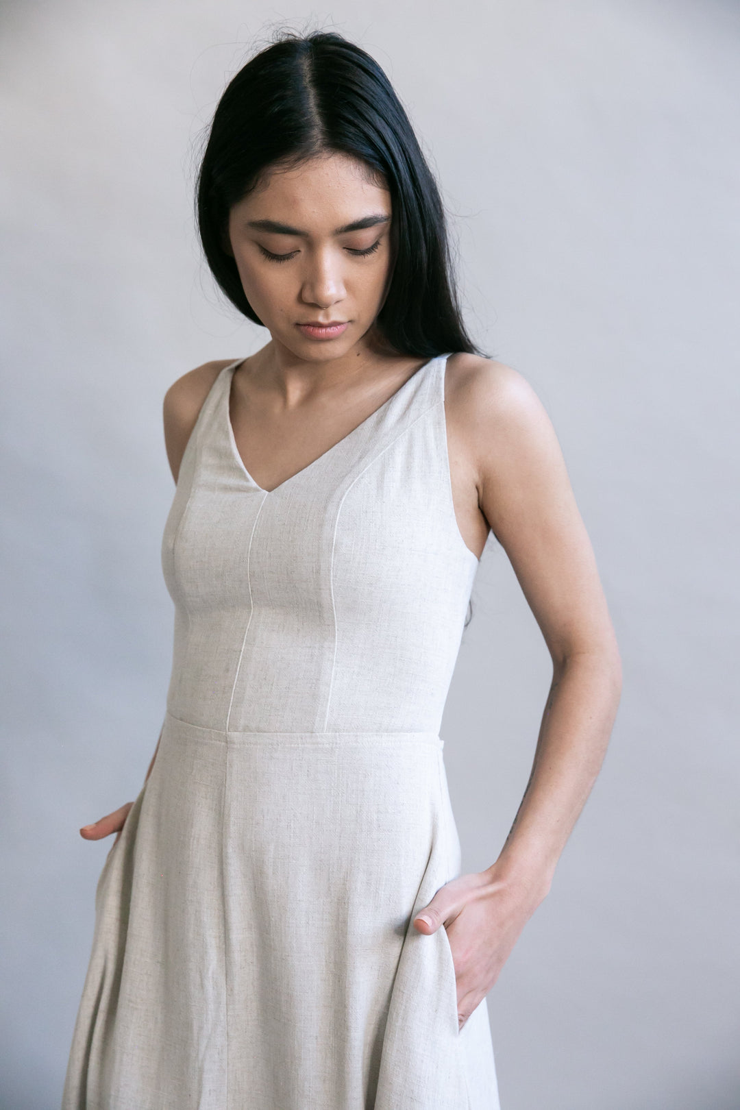 Meadow Dress in Oat Straw Linen