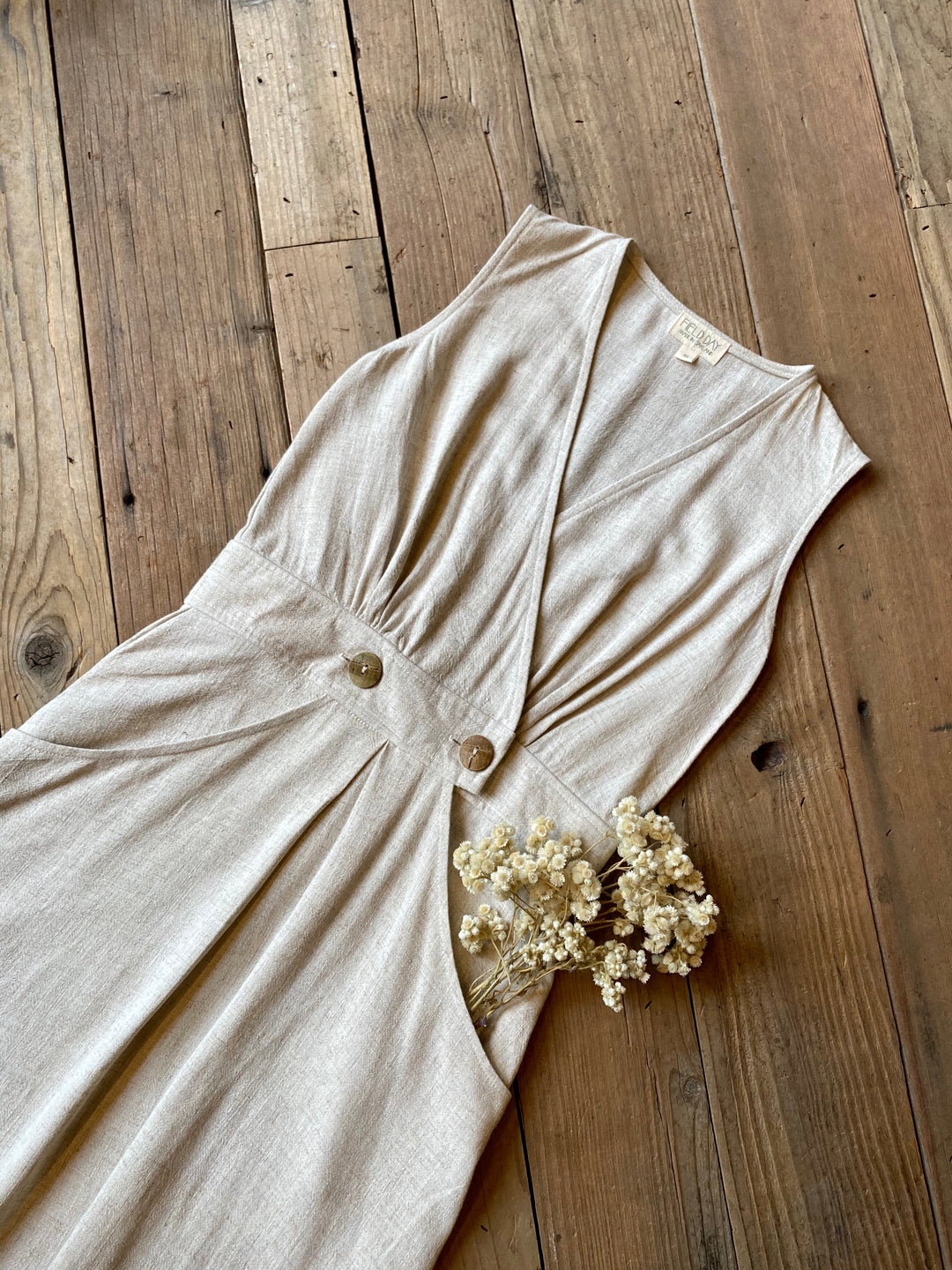 Winona Dress in Oat Linen