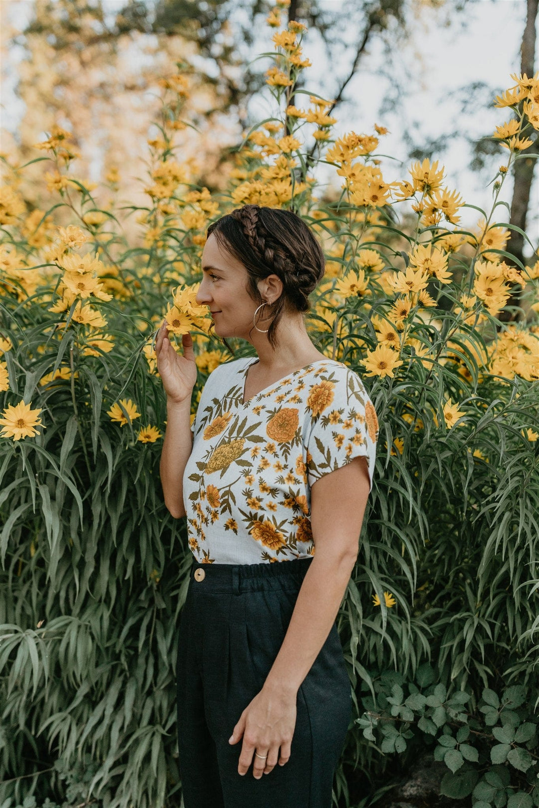 Dolman Top in Marigold Linen