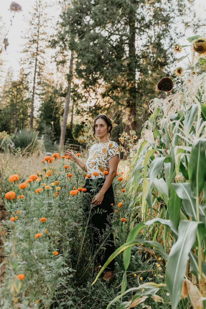 Dolman Top in Marigold Linen