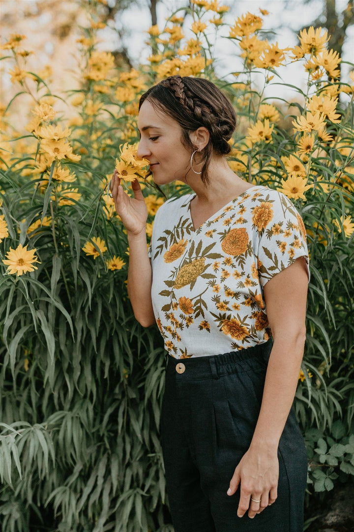 Dolman Top in Marigold Linen