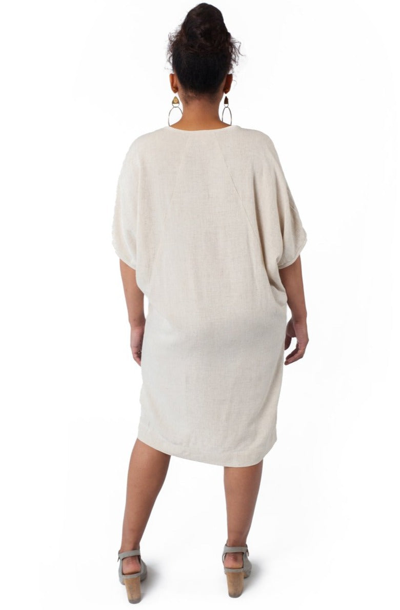 Cocoon Dress in Oat Linen