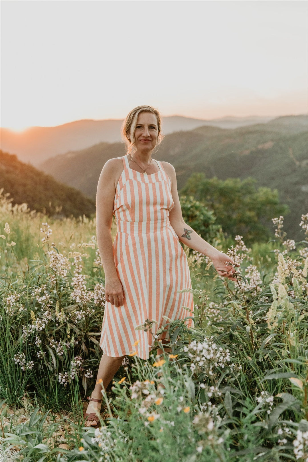 Juniper Dress in Pink Stripe