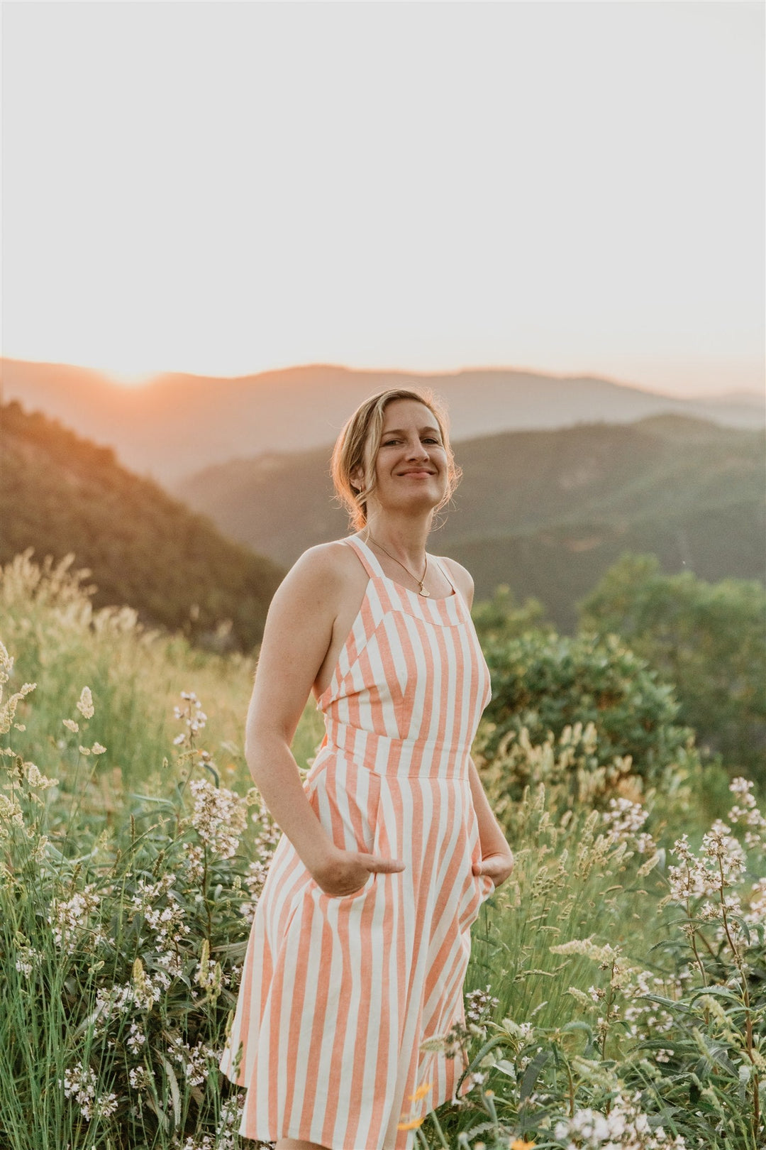 Juniper Dress in Pink Stripe