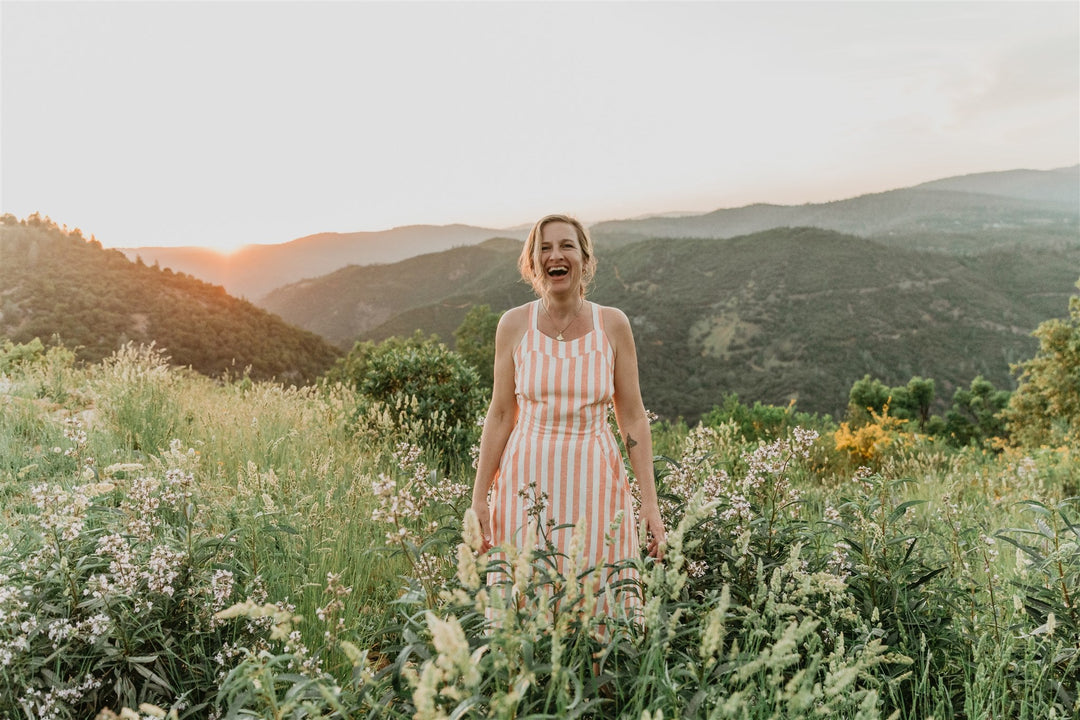 Juniper Dress in Pink Stripe